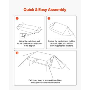 Tenda da Campeggio Leggera per 4 Persone con Foro per Stufa, 2 Pali per Telo, Impermeabile, Riparo Invernale Portatile per Avventure Bushcraft - Product Image 6