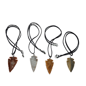 Natural Healing <b>Crystals</b> Black Obsidian Arrowhead Necklaces Gemstone Jewelry Handmade Folk Art Wholesale Bulk - Product Image 2