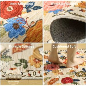 Tappeto Lavabile 2x3 Floreale per Interni, Zerbino Antiscivolo Resistente alle Macchie a Pelo Corto per Piccole Ingressi e Corridoi - Product Image 5