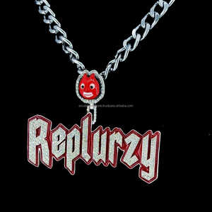 925 Sterling Silver Hip Hop Pendentif Night Glow Émail Personnalisé Lettre Glacée Conception VVS D Moissanite Diamant IGI Certifié Populaire - Product Image 5