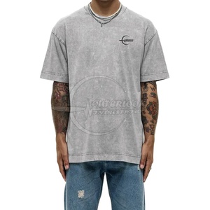 Venta al por mayor de alta calidad hombres ácido lavado camiseta algodón transpirable tela personalizada algodón ácido lavado camiseta para hombres - Product Image 1
