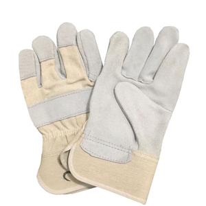 Guantes de Seguridad de Cuero Naranja Gris, Resistentes a la Abrasión, Antideslizantes, de Uso General, con Puño Recto - Product Image 4