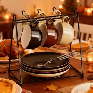 Double Tier <b>Wire</b> Beverage Storage <b>Rack</b> Rectangular Standing Type Minimalist Kitchen Use Lightweight Non-Folding - Product Image 2