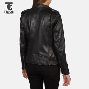 <b>Plus</b> <b>Size</b> <b>Women</b> Genuine Leather Knitted Autumn Moto Biker Style <b>Jacket</b> Comfortable Breathable <b>Waterproof</b> Eco-Friendly - Product Image 6