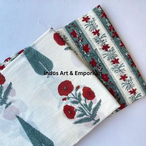 Tela de Algodón Cambray Estampada a Bloques 60x60, Tela de Algodón con Estampado Tradicional Jaipuri - Product Image 6