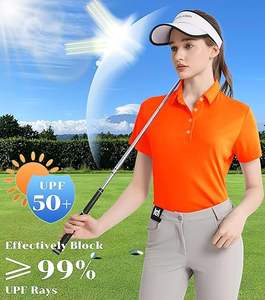 Fabricantes de ropa para marcas: Polo de manga corta para mujer, personalizado, de color liso, elegante y transpirable, con cuello vuelto. - Product Image 2