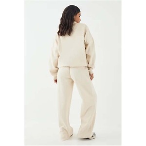 Ensemble de survêtement décontracté pour femme, couleur unie, sweat à capuche ample et pantalon large à taille élastique, idéal pour le quotidien et la détente. - Product Image 6