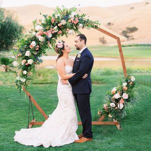 Solid Wood <b>Wedding</b> Arch <b>Stand</b> Elegant Wooden Arbor <b>Backdrop</b> for <b>Wedding</b> Ceremonies - Product Image 3
