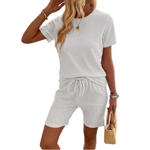 Conjuntos deportivos de dos piezas para mujer con logotipo personalizado, sudaderas con capucha de tela de algodón, ropa de gimnasio transpirable, chándales para mujer - Product Image 3