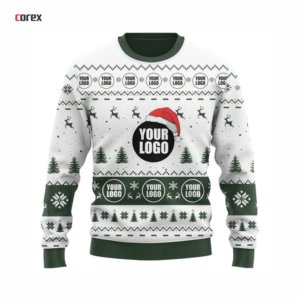 Suéter Navideño Corex con Logotipo Personalizado, Cuello Redondo, Tejido en Color Azul Marino, Impresión por Sublimación, Nombre del Equipo, Transpirable, para Hombre - Product Image 6