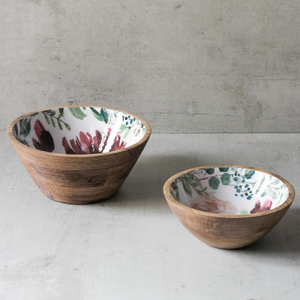 Tazón Decorativo Pintado a Mano con Técnica Meenakari, Hecho a Mano en India, Ecológico y de Madera, para Fiestas - Product Image 1