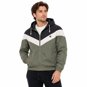 Wholesale Colorblock Custom Nylon Windbreaker <b>Jacket</b> <b>Lightweight</b> Waterproof <b>Rain</b> <b>Jacket</b> <b>Men</b>’s Outdoor Streetwear Outerwear OEM - Product Image 1