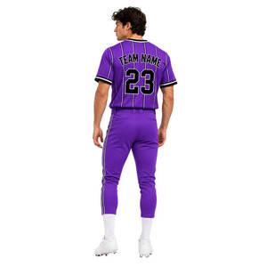 Uniforme de Béisbol Morado Personalizado al por Mayor, Uniforme de Béisbol con Logotipo Personalizado, Conjunto de Camiseta y Pantalones de Béisbol Sublimados para Equipos Deportivos - Product Image 4