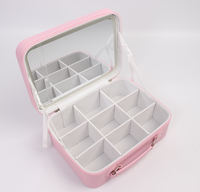 Boîte à cosmétiques de voyage multifonctionnelle Boîte à cosmétiques personnalisée à lumière LED Miroir cosmétique exquis