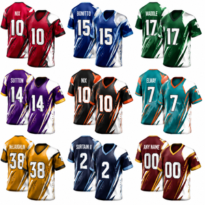 เสื้อฟุตบอลอเมริกันคุณภาพสูง 100% โพลีเอสเตอร์ แบบสั้น ดีไซน์ปรับแต่งได้ คุณสมบัติป้องกันแบคทีเรีย แห้งเร็ว เหมาะสำหรับทีม - Product Image 6