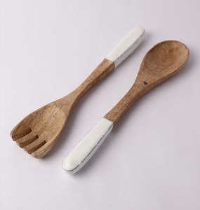 Natural Wood Grain Luxury Durable Big Round Wooden <b>Spoon</b> for Comfortable Cooking Stirring & Serving Wedding Gifts & Parties - Product Image 1