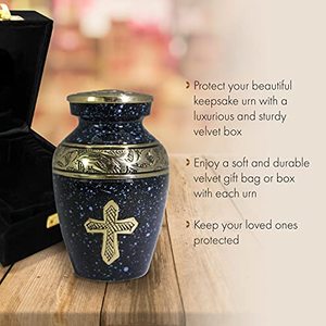 Royal Brass <b>Keepsake</b> Cremation Urn <b>Memorial</b> Tribute Holder Designed With Durable Secure Lid And Smooth Surface Finish - Product Image 4