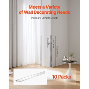 Confezione da 10 Protezioni Angolari in Acciaio Inox 304, 2 x 2 x 48 Pollici, Protezioni per Bordi a 90 Gradi, Finiture Metalliche per Angoli di Pareti - Product Image 2
