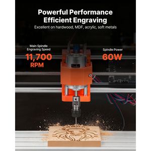 Machine de gravure et de fraisage CNC 3 axes 3018 avec broche 60W, zone de travail 300 x 180 x 40 mm - Product Image 2
