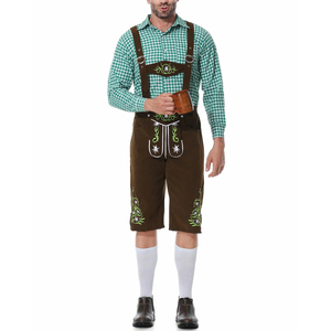Pantalones Cortos de Cuero Lederhosen Bávaros para Hombre, Transpirables, Bordados, Traje Tradicional Alemán para el Festival Oktoberfest, Cerveza - Product Image 1