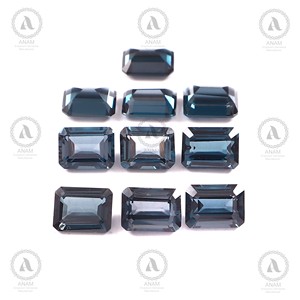 ANAM EMPORIUM Topacio Azul de Londres Natural 8x10mm, Gema Facetada Corte Esmeralda, Corte Escalonado Suelto 4.45 Cts, Iridiscente, Anillo Personalizado - Product Image 3