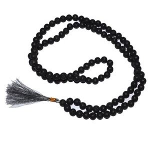 Jap Mala pour la prière, Onyx noire à facettes - Product Image 6