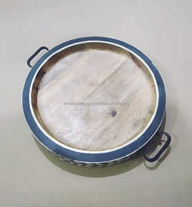 Classic Bone Inlay Serving <b>Tray</b> With Handle For Hotel Restaurant Luxury <b>Wooden</b> Round Serving <b>Tray</b> - Product Image 1