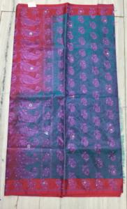 Best Quality Indian Plain Anti-static Lightweight Woven Chiffon/Georgette Women's Saree Florals Pattern Intricate <b>Border</b> 90 GSM - Product Image 2