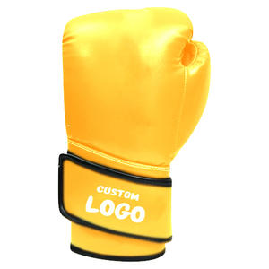 Gants de boxe en cuir synthétique gris unisexe, pack mat, fabrication sur mesure OEM, gants d'entraînement MMA, sangle de poignet réglable, 12 oz, anti-humidité - Product Image 1