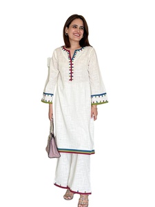 Boucle de travail été coton A-ligne travail Kurti pantalon ensemble Long Co ord ensemble inde fabricant en gros kurtis pour les femmes en inde - Product Image 6