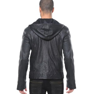 Veste Moto Homme en Cuir Véritable à Capuche avec Fermeture Éclair, en Peau de Mouton, Cuir de Vachette, Cuir de Buffle – Meilleur Prix Fournisseur (Vente en Gros) - Product Image 3