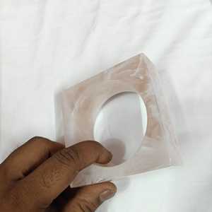 <b>White</b> <b>Acrylic</b> Cuff Bracelet Geometric Shape Unisex Fashion Jewelry Classic Style - Product Image 4