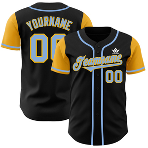 Camiseta de Béisbol Negra y Dorada para Hombre SPARKWELL, Nombre y Número del Equipo Personalizados, Sublimada, Manga Corta, Transpirable, Corte Regular, Deportiva para Adultos - Product Image 5
