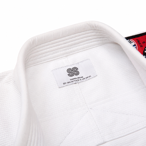 ชุดยิวยิตสู Star Sports สีขาว 450GSM ระดับมืออาชีพ ผ้าเพิร์ลวีฟคุณภาพพรีเมียม ชุดยิวยิตสูแบบสั่งทำพิเศษ ผู้ผลิต OEM รุ่นลิมิเต็ดอิดิชั่น - Product Image 3
