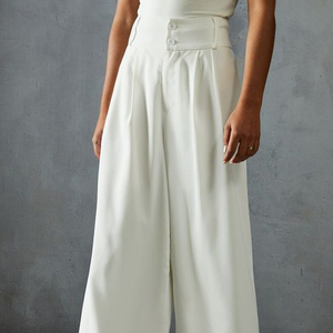 Pantalones de Fabricante 2026 para Mujer, Color Sólido, Algodón, Estilo Cargo, Joggers, Cintura Alta, Largura Media, Transpirables, Pierna Ancha, Ajuste Holgado - Product Image 4