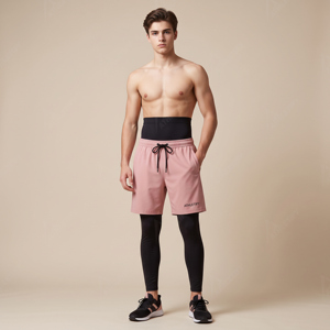 Shorts de sport 2-en-1 pour hommes avec leggings de compression intégrés, séchage rapide, extensibles, pour entraînement, gym, course à pied - Product Image 1