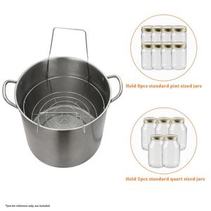 Pentola a doppio bagno maria in acciaio inossidabile da 21,5 litri con griglia e manici a doppia impugnatura - Product Image 5