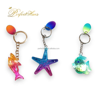 Schattige Duurzame Uv Geprint 3d Vis Sleutelhanger Zee Wereld Souvenir