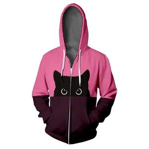 Custom 3D Cat Print Zip Up <b>Hoodies</b> for <b>Men</b> and Women Long Sleeve Casual Fashion Streetwear Sweatshirts - Product Image 4