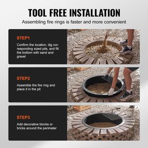 Anello per Braciere in Acciaio al Carbonio Fai-da-Te, Diametro Esterno 35 Pollici e Interno 31 Pollici, Altezza 8,5 Pollici, Rivestimento per Braciere da Barbecue - Product Image 5