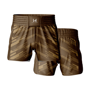 High Quality Durable Light Weight W4G Boxing Muay Thai Shorts Customized Front Logo Breathable Shrink Proof Unisex Shorts - Product Image 1