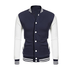 Veste universitaire réversible pour homme en mélange coton-nylon, à porter des deux côtés, couleur contrastée, style baseball, rétro, manteau d'hiver - Product Image 2