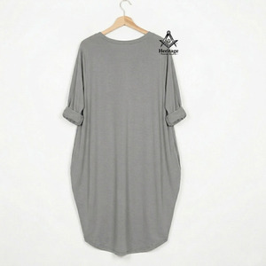 Robe longue en coton respirant pour femme, broderie unie, sur mesure, lettres grecques, pour la franc-maçonnerie et la sororité Delta Sigma. - Product Image 3
