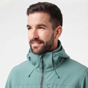 Wholesale Men Softshell Rain <b>Jacket</b> Waterproof Outdoor Hiking <b>Jackets</b> Custom Chest Pocket Rain <b>Soft</b> <b>Shell</b> <b>Jacket</b> <b>Hood</b> Top - Product Image 5