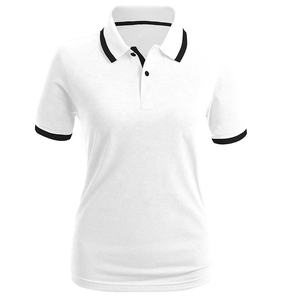 Polo à manches courtes blanc pour femme, 100% coton piqué, style décontracté, longueur normale, design tricoté - Product Image 3
