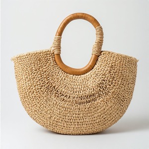 Elegant Handcrafted Durable Natural Seagrass <b>Basket</b> with Customizable Shape Handles for Kitchen <b>Bathroom</b> Living Room Storage - Product Image 6