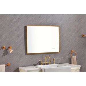 32x24 Inch LED Backlit Bathroom Vanity <b>Mirror</b> Wall Mounted Square Metal Frame with <b>Smart</b> Touch Button Anti Fog Memory Function - Product Image 5