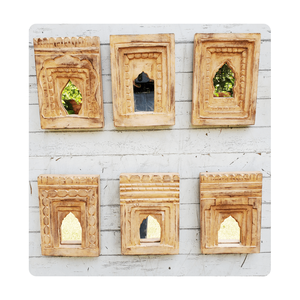 Vintage Natural Wooden Photo <b>Frame</b> Hand Crafted Decorative Rustic Mirror Decor Collectible Hanging Indian Art - Product Image 2