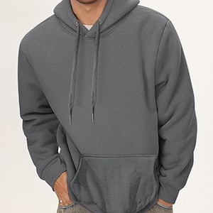 Custom 500gsm Polyester/Cotton Men's Front Hooded Pullover Winter Heavyweight Regular Fit Plain Pattern Blank Solid Casual - Product Image 4