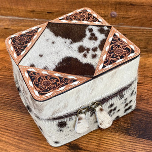 คอลเลกชันเครื่องประดับขนาดใหญ่กล่องหนังแบบมีซิปกล่องเครื่องประดับกระจกต่างหูหนังวัวกล่องจัดระเบียบเครื่องประดับ - Product Image 3